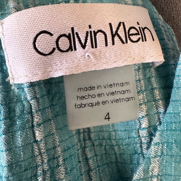 Calvin Klein Womens Blue Plaid Halter Midi Fit Flare Dress 4(no belt) - Picture 8 of 11